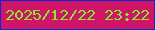 文字の大きさ：4、枠の色：092ad3、背景の色：d01566、文字の色：87e931 無料ブログパーツのブログ時計