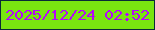 文字の大きさ：2、枠の色：092b37、背景の色：79e510、文字の色：b507fa 無料ブログパーツのブログ時計