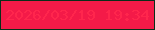 文字の大きさ：5、枠の色：092e19、背景の色：f41a48、文字の色：ff264d 無料ブログパーツのブログ時計