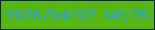 文字の大きさ：3、枠の色：092e23、背景の色：57b610、文字の色：22a2e0 無料ブログパーツのブログ時計