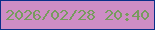 文字の大きさ：2、枠の色：092f89、背景の色：ce8dc5、文字の色：779b5e 無料ブログパーツのブログ時計