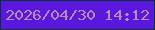 文字の大きさ：3、枠の色：093531、背景の色：5a17dd、文字の色：bc8bb0 無料ブログパーツのブログ時計