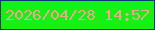 文字の大きさ：3、枠の色：093774、背景の色：15f015、文字の色：eda88c 無料ブログパーツのブログ時計