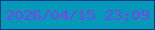文字の大きさ：2、枠の色：093a85、背景の色：0499b8、文字の色：803fe8 無料ブログパーツのブログ時計