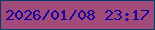 文字の大きさ：2、枠の色：093d69、背景の色：a14b7b、文字の色：1502a0 無料ブログパーツのブログ時計