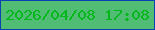 文字の大きさ：2、枠の色：0942b2、背景の色：50bc74、文字の色：04b71a 無料ブログパーツのブログ時計