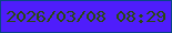 文字の大きさ：3、枠の色：094586、背景の色：4f1dfb、文字の色：2a490d 無料ブログパーツのブログ時計