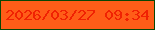 文字の大きさ：2、枠の色：094604、背景の色：ff5d18、文字の色：f02203 無料ブログパーツのブログ時計