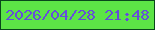 文字の大きさ：1、枠の色：09471b、背景の色：5ce446、文字の色：654dda 無料ブログパーツのブログ時計