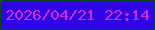 文字の大きさ：3、枠の色：09471f、背景の色：2f05e6、文字の色：cf2dda 無料ブログパーツのブログ時計