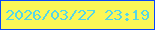 文字の大きさ：2、枠の色：0947fa、背景の色：fbf757、文字の色：55d6e7 無料ブログパーツのブログ時計