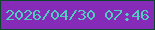 文字の大きさ：2、枠の色：09482a、背景の色：852bb8、文字の色：51cac0 無料ブログパーツのブログ時計