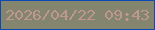 文字の大きさ：5、枠の色：094ab7、背景の色：84856e、文字の色：bf978e 無料ブログパーツのブログ時計