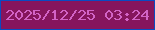文字の大きさ：2、枠の色：094bc2、背景の色：86155d、文字の色：d263c6 無料ブログパーツのブログ時計