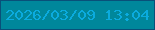 文字の大きさ：2、枠の色：095079、背景の色：00879b、文字の色：0babde 無料ブログパーツのブログ時計