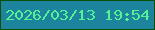 文字の大きさ：2、枠の色：09510b、背景の色：1c849c、文字の色：56f095 無料ブログパーツのブログ時計