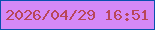 文字の大きさ：3、枠の色：0951af、背景の色：d589f7、文字の色：b84659 無料ブログパーツのブログ時計