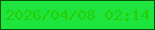 文字の大きさ：1、枠の色：095204、背景の色：1de53e、文字の色：26ce08 無料ブログパーツのブログ時計