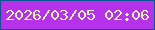 文字の大きさ：5、枠の色：095591、背景の色：b531ea、文字の色：e1f5b1 無料ブログパーツのブログ時計