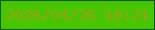 文字の大きさ：2、枠の色：09572a、背景の色：47c501、文字の色：9aa015 無料ブログパーツのブログ時計