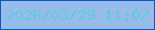 文字の大きさ：4、枠の色：0958c8、背景の色：97bbeb、文字の色：61cae3 無料ブログパーツのブログ時計