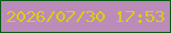 文字の大きさ：2、枠の色：095a16、背景の色：ba8cb7、文字の色：dfcc0e 無料ブログパーツのブログ時計