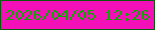 文字の大きさ：4、枠の色：095c09、背景の色：f310b8、文字の色：0ca802 無料ブログパーツのブログ時計