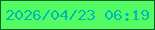 文字の大きさ：5、枠の色：09612a、背景の色：54fc64、文字の色：00b9b2 無料ブログパーツのブログ時計