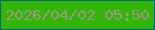 文字の大きさ：2、枠の色：096182、背景の色：31b506、文字の色：9f9688 無料ブログパーツのブログ時計