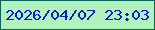 文字の大きさ：4、枠の色：096459、背景の色：b1f3be、文字の色：131cc0 無料ブログパーツのブログ時計