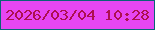 文字の大きさ：5、枠の色：096476、背景の色：e646f3、文字の色：ad0f51 無料ブログパーツのブログ時計