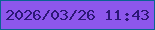 文字の大きさ：2、枠の色：096492、背景の色：8d57ec、文字の色：2d1777 無料ブログパーツのブログ時計