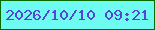 文字の大きさ：1、枠の色：096a00、背景の色：6dfbf2、文字の色：5644d5 無料ブログパーツのブログ時計