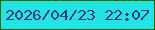文字の大きさ：5、枠の色：096a06、背景の色：23e4e4、文字の色：413a79 無料ブログパーツのブログ時計
