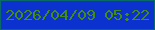 文字の大きさ：5、枠の色：096b66、背景の色：0b31ce、文字の色：448b17 無料ブログパーツのブログ時計