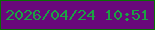 文字の大きさ：2、枠の色：096f04、背景の色：69087b、文字の色：1ba243 無料ブログパーツのブログ時計