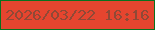 文字の大きさ：4、枠の色：09711e、背景の色：e5452f、文字の色：904936 無料ブログパーツのブログ時計