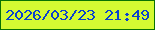 文字の大きさ：5、枠の色：097202、背景の色：d4fa32、文字の色：0a41ce 無料ブログパーツのブログ時計