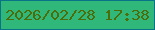 文字の大きさ：2、枠の色：097388、背景の色：30b87a、文字の色：4c6d09 無料ブログパーツのブログ時計