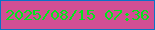 文字の大きさ：5、枠の色：0973c7、背景の色：d14f94、文字の色：02e71a 無料ブログパーツのブログ時計