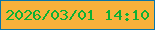 文字の大きさ：3、枠の色：0975aa、背景の色：f8b13b、文字の色：0db135 無料ブログパーツのブログ時計