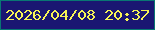文字の大きさ：1、枠の色：097673、背景の色：1a1672、文字の色：f8f556 無料ブログパーツのブログ時計