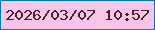 文字の大きさ：2、枠の色：0976a0、背景の色：f9c6e9、文字の色：45232e 無料ブログパーツのブログ時計