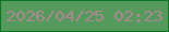 文字の大きさ：1、枠の色：097722、背景の色：559a5d、文字の色：af8692 無料ブログパーツのブログ時計