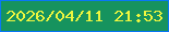 文字の大きさ：1、枠の色：0977f5、背景の色：16935e、文字の色：edf63f 無料ブログパーツのブログ時計