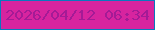 文字の大きさ：5、枠の色：0978be、背景の色：d7249f、文字の色：a41b96 無料ブログパーツのブログ時計