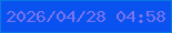文字の大きさ：5、枠の色：0978e3、背景の色：0a52ef、文字の色：7973ef 無料ブログパーツのブログ時計