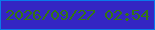 文字の大きさ：2、枠の色：0979ea、背景の色：3425c3、文字の色：357513 無料ブログパーツのブログ時計