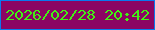 文字の大きさ：1、枠の色：0979ee、背景の色：8b0563、文字の色：41f114 無料ブログパーツのブログ時計