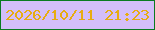 文字の大きさ：1、枠の色：097b20、背景の色：d3bef9、文字の色：e7ac11 無料ブログパーツのブログ時計
